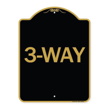 Designer Series Sign-3-Way, Black & Gold Aluminum Architectural Sign